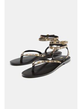 ZARA STUDDED LEATHER SANDALS